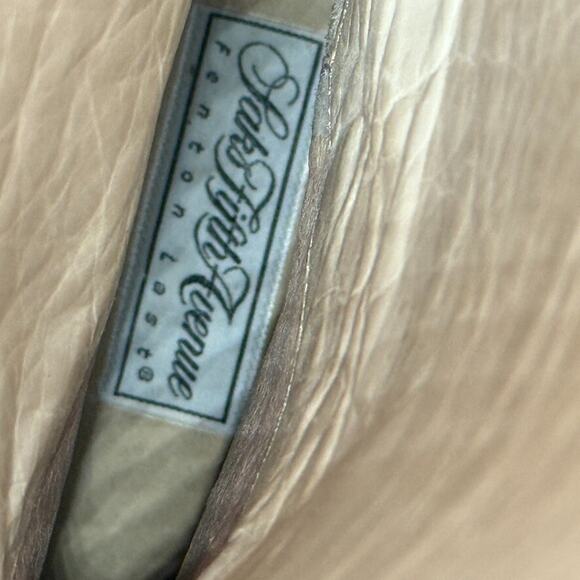 Vtg Saks Fifth Avenue Boots Sz 7.5 Brown Leather Tall Riding Flat Croc Embossed - Picture 11 of 12